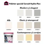 Tencuiala decorativa cu silicon Ceresit Hydro Flex, aspect praf de piatra, granulatie 1.5 mm, interior/exterior, baza, 25 kg - imagine 2