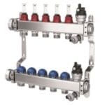 DISTRIBUITOR PURMO CU DEBITMETRU PREMIUM LINE 1" 10 CAI, ROBINETI SI AERISITOARE INCLUSE