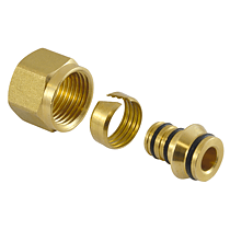 Racord drept dublu cu presare multistrat Tiemme, alama, diametru 26-20 mm
