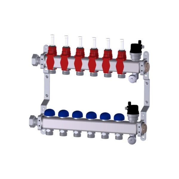 Distribuitor colector Purmo Premium Line cu debitmetre si robineti termostatabili