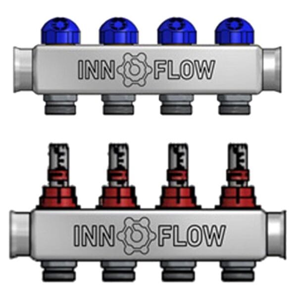 Distribuitor incalzire in pardoseala Innofloor Innoflow, 6 circuite, 1 tol x 3/4 tol
