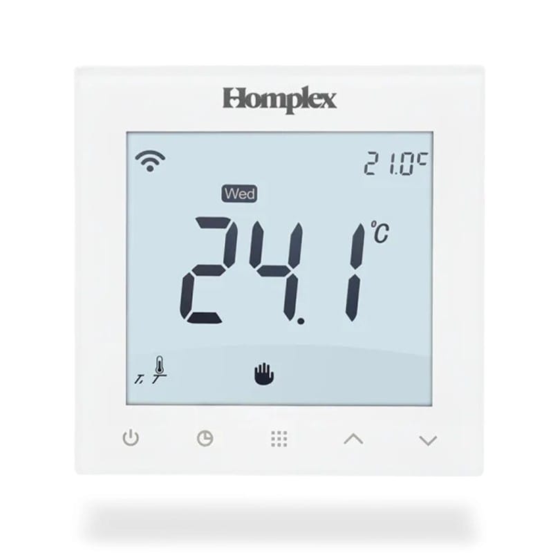 Termostat programabil Wi-Fi Homplex 922, cu fir, alb Termostat programabil Wi-Fi Homplex 922, cu fir, alb - imagine 1