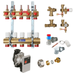 Kit distribuitor cu grup de pompare Giacomini, 8 circuite, 1 tol x 3/4 tol