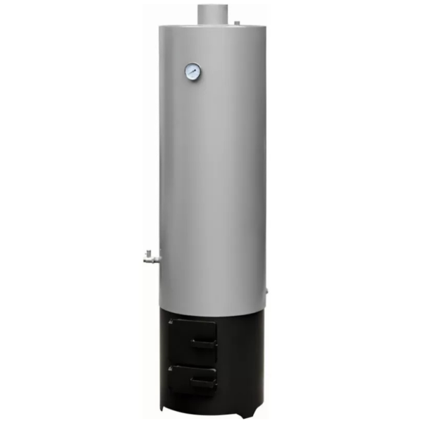 Boiler pentru centrală pe lemne 120 l Miklos Steel Ansamblu boiler pe lemne otel, cu focar economic usi din tabla
