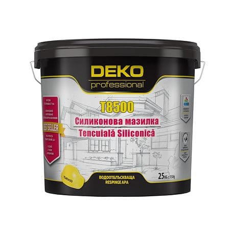 Tencuială decorativă siliconică Deko T8500 R15 PAS, 1,5-2 mm, 25 kg