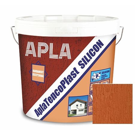 Tencuială decorativă siliconică Apla TencoPlast, 1,5 mm scoarță de copac – chilli pepper, 24 kg