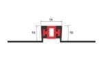 Profil de dilatatie din aluminiu cu insertie PVC negru, bara 2,7 m - detaliu tehnic