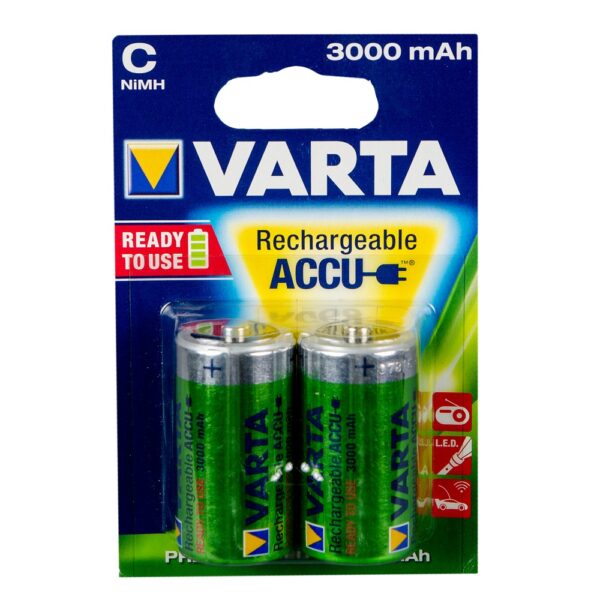 Acumulator C, Varta, 3000 mAh, blister 2 bucati