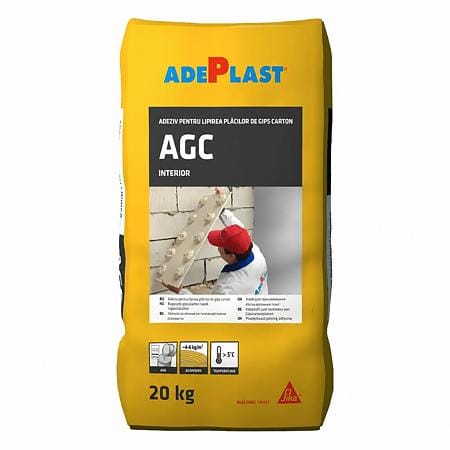 Adeziv pentru placi de gips-carton Adeplast AGC, pe baza de ipsos, sac 20 kg