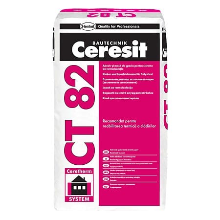 Adeziv și masă de șpaclu polistiren expandat Ceresit CT 82, sac 25 kg