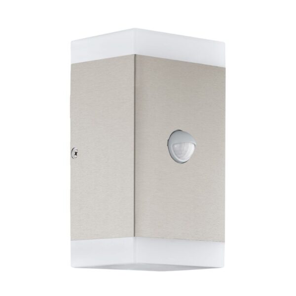 Aplica exterior cu senzor Carpinera, argintiu, otel inoxidabil/plastic, 1 x LED, IP44