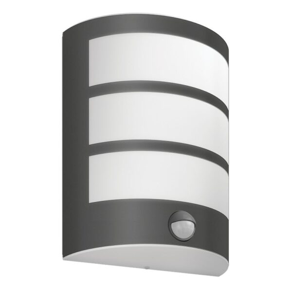 Aplica exterior Philips Python, cu senzor, antracit, 1x LED, IP44, 4000K, 6W
