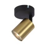 Aplica spot Spike, 1 x GU10, negru/alama, metal, 50 W, 13.5 cm