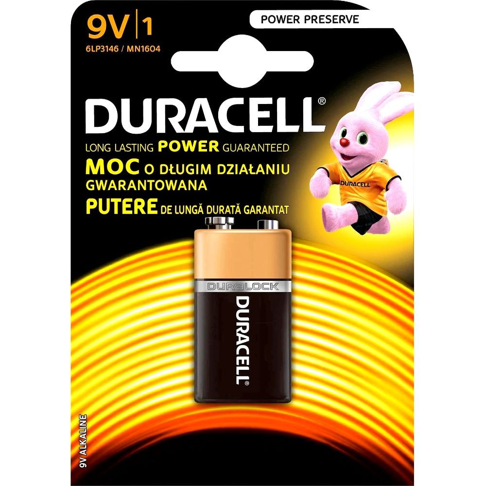 Baterie alcalina, Duracell, Basic 9V, blister 1 bucata Baterie alcalina, Duracell, Basic 9V, blister 1 bucata