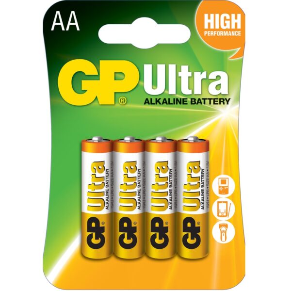 Baterie alcalina, GP Ultra, AA/R6, blister 4 bucati
