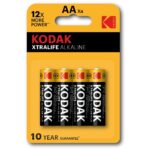 Baterii Alkaline Kodak Xtralife R6 AA, 4 buc/set