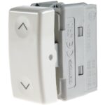 Buton storuri System, Gewiss GW20559, 3 poziții, 1M, alb