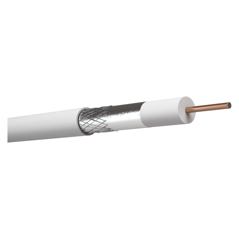 Cablu coaxial Emos CB130, 1 conductor, diametru 1.02 mm, alb, 100 m/colac, pret pe metru Cablu coaxial Emos CB130, 1 conductor, diametru 1.02 mm, alb, 100 m/colac, pret pe metru
