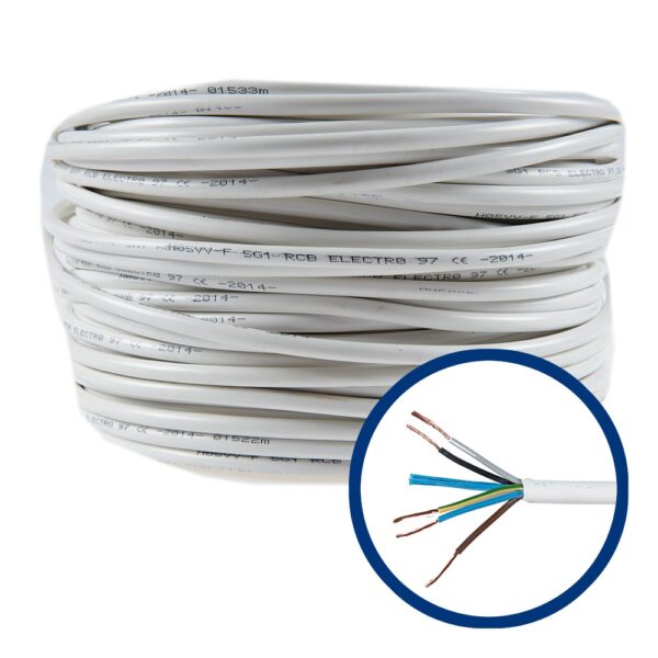 Cablu electric cupru MYYM 5 x 1 mmp, izolatie PVC, pret pe metru