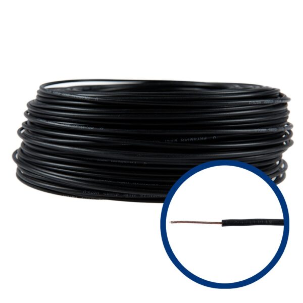 Cablu electric FY (H07V-U) 1.5 mmp, izolatie PVC, negru, pret pe metru