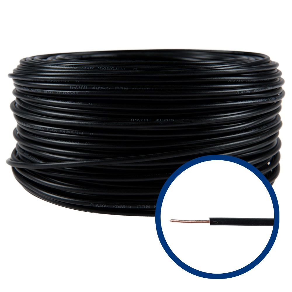 Cablu electric FY (H07V-U) 2.5 mmp, izolatie PVC, negru, pret pe metru Cablu electric FY (H07V-U) 2.5 mmp, izolatie PVC, negru, pret pe metru