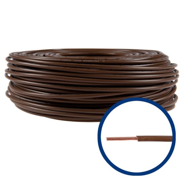 Cablu electric FY (H07V-U) 6 mmp, izolatie PVC, maro, pret pe metru