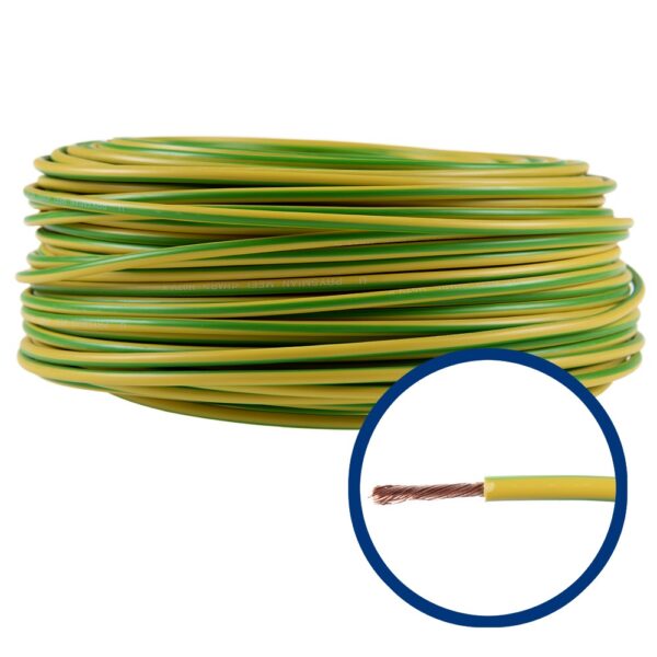 Cablu electric MYF (H05V-K) 4 mmp, izolatie PVC, galben-verde, pret pe metru