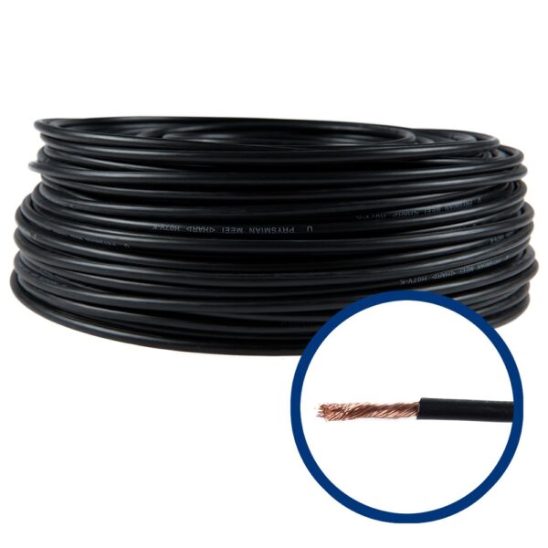 Cablu electric MYF (H05V-K) 6 mmp, izolatie PVC, negru, pret pe metru