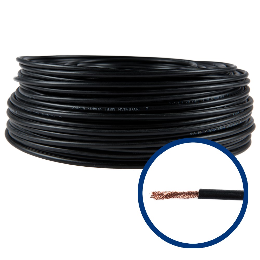 Cablu electric MYF (H05V-K) 6 mmp, izolatie PVC, negru, pret pe metru Cablu electric MYF (H05V-K) 6 mmp, izolatie PVC, negru, pret pe metru