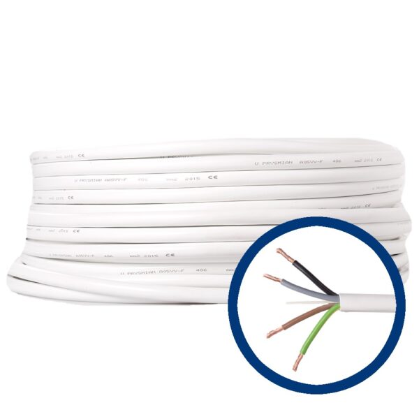 Cablu electric MYYM 4 x 6 mmp, izolatie PVC, rola 100 m, pret pe metru
