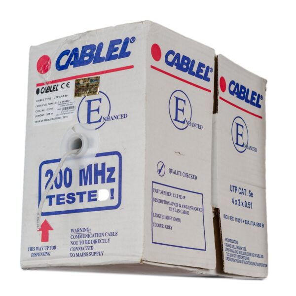 Cablu UTP cat5E ICME Ecab, 4 perechi, 24 AWG, nemufat, rola 305 m, pret pe metru