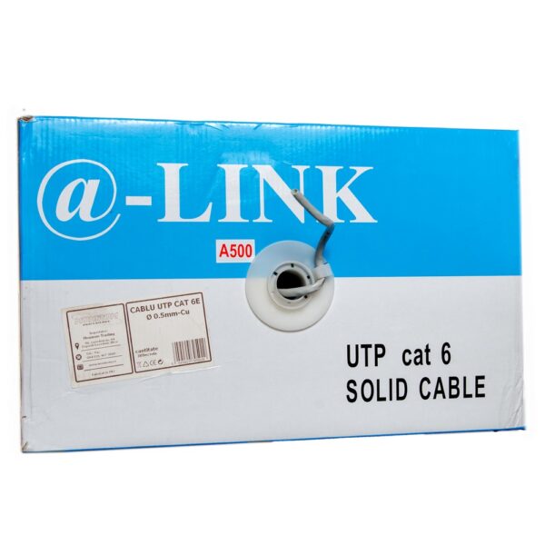 Cablu UTP cat6 ICME Ecab, 4 perechi, 24 AWG, nemufat, rola 305 m, pret pe metru