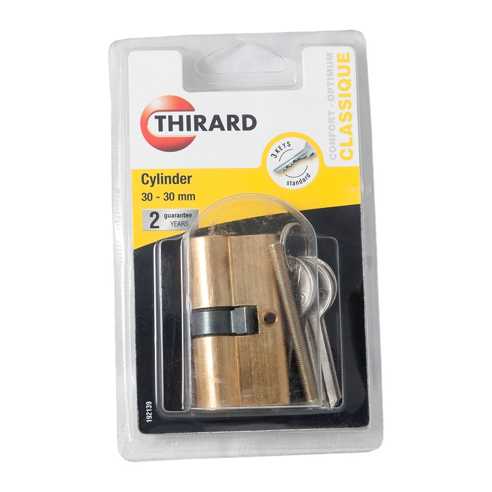 Cilindru de siguranta cu 5 pini, Thirard SA Series, alama nichelata, 30 x 30 mm, 3 chei Cilindru de siguranta cu 5 pini, Thirard SA Series, alama nichelata, 30 x 30 mm, 3 chei