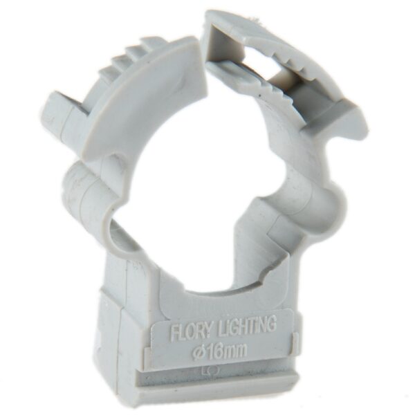 Clema omega pentru fixare Flory Lighting, PP, D 16 mm, alb