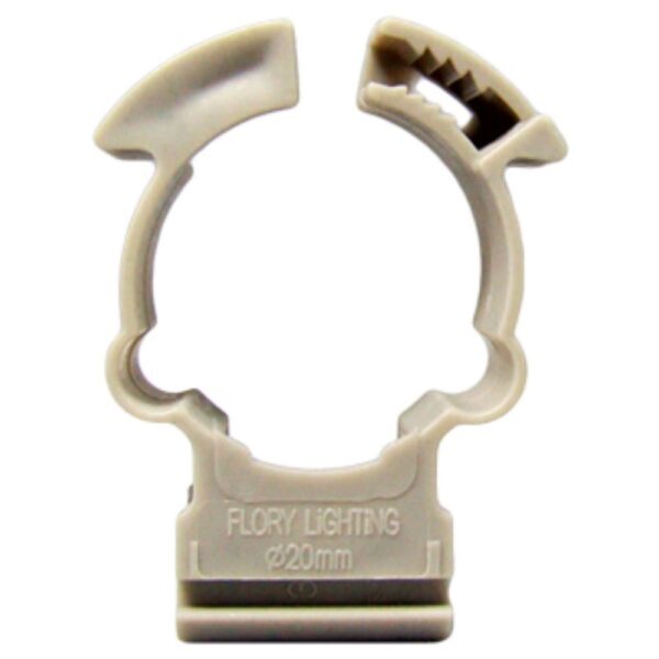 Clema omega pentru fixare Flory Lighting, PP, D 20 mm, gri