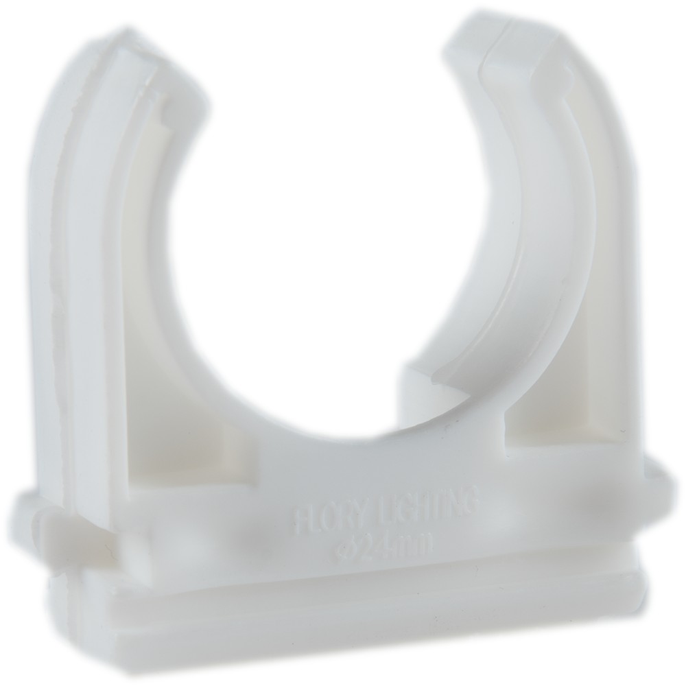 Clema pentru fixare Flory Lighting, PP, D 25 mm, alb Clema pentru fixare Flory Lighting, PP, D 25 mm, alb