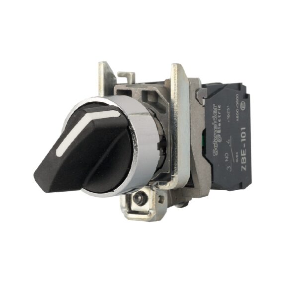 Comutator selector Schneider XB4BD25, pozitie 1NO+1NC, 10A, 600 V