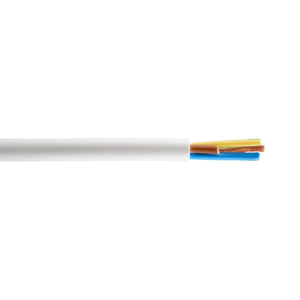 Conductor Flexibil MYYM H05VV-F, 3 x 0.75 mm2, izolatie PVC, alb, cupru, 150 m, pret pe metru Conductor Flexibil MYYM H05VV-F, 3 x 0.75 mm2, izolatie PVC, alb, cupru, 150 m, pret pe metru