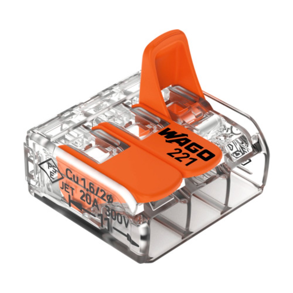 Conector imbinare cu parghii Wago Push Wire 221-413, pentru conductori unifilari, 3 x 4 mmp, 30 A, transparent, 12 bucati Conector imbinare cu parghii Wago Push Wire 221-413, pentru conductori unifilari, 3 x 4 mmp, 30 A, transparent, 12 bucati