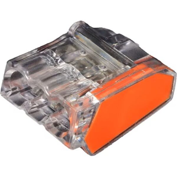 Connector de trecere Plug in Strohm, diametru 2.5 mmp, 3 poli, rosu transparent, 10 bucati