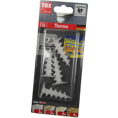 Diblu autoforant Thermo A-ISOL, pentru placi izolatoare, 19 x 50 mm, 4 buc, pentru gips-carton