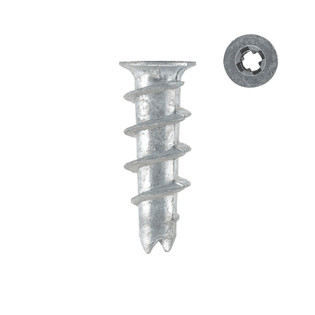 Diblu rapid pentru gips-carton si BCA, zinc, 13 x 34 mm