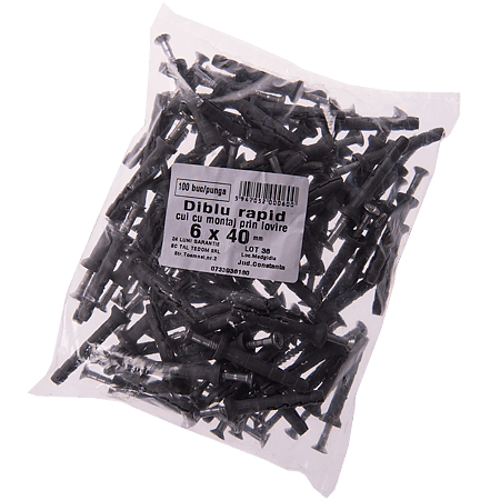 Diblu rapid Y cu surub, 6 x 40 mm, 100 buc/punga, pentru gips-carton
