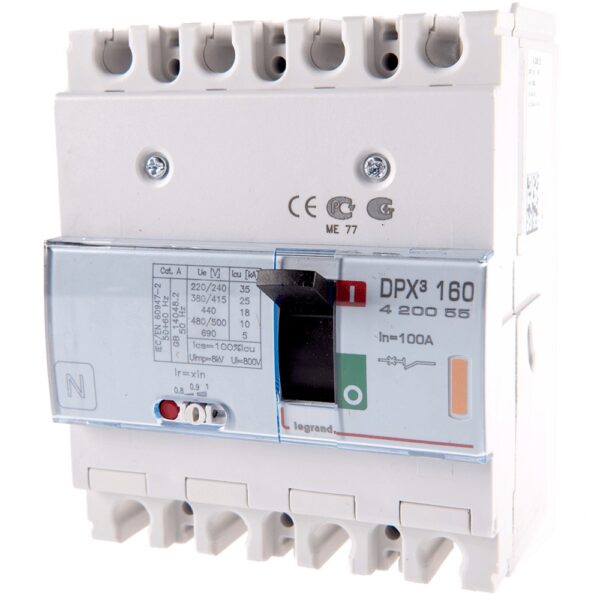 Disjunctor DPX3 25000 Legrand 420056, 4P, 125A