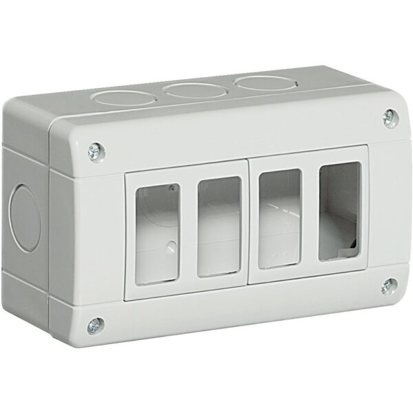 Doză cadru 4 module Matix Bticino 25404, montaj aparent, IP40