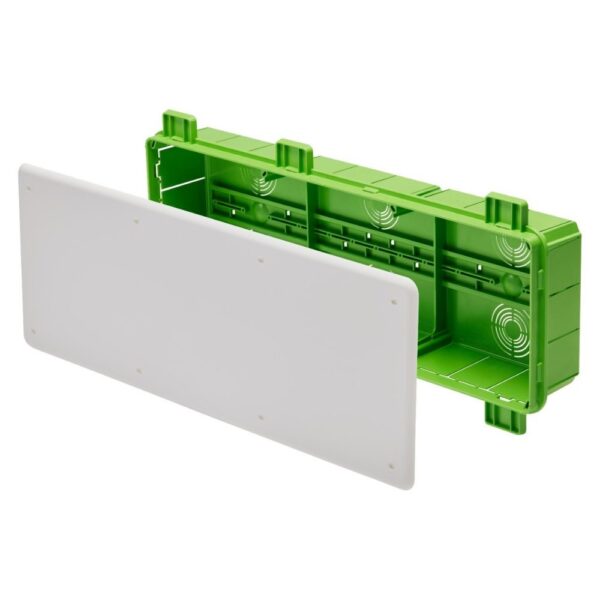 Doza derivatie gips carton Gewiss GW48009PM, technopolimer, verde, 480 x 160 x 75 mm