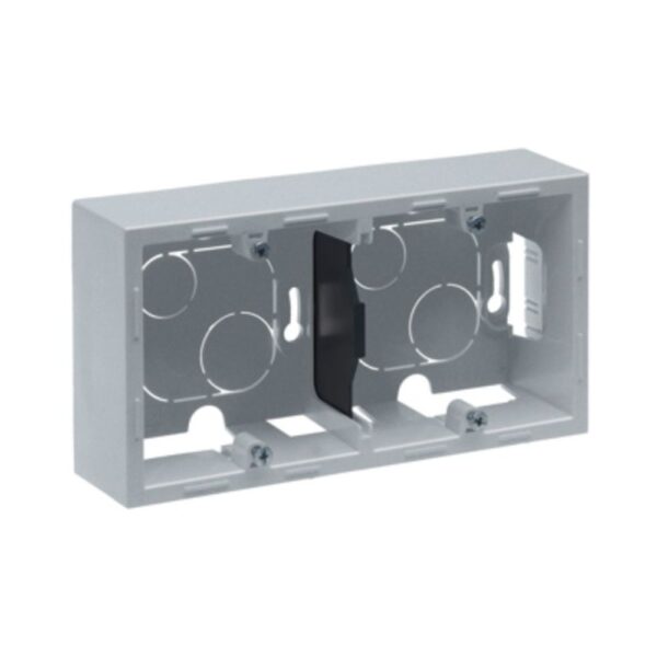 Doză montaj aparent Legrand New Suno, 2 posturi, aluminiu
