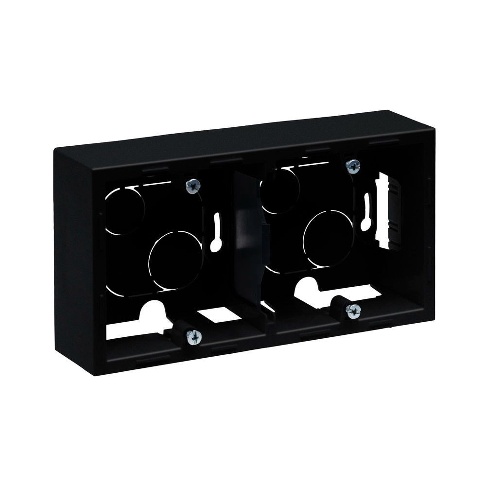 Doză montaj aparent Legrand New Suno, 2 posturi, negru Doză montaj aparent Legrand New Suno, 2 posturi, negru