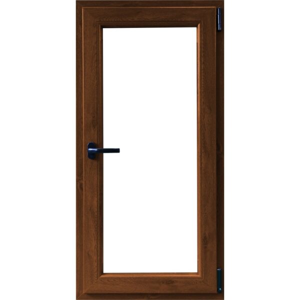 Fereastra PVC, 5 camere, deschidere dreapta oscilobatant, stejar, 76 x 116 cm