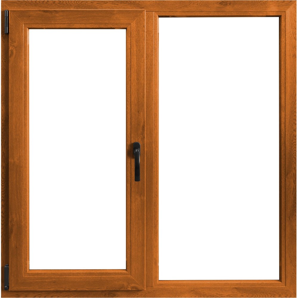 Fereastra PVC, 5 camere, deschidere stanga oscilobatant, stejar, 100 x 100 cm Fereastra PVC, 5 camere, deschidere stanga oscilobatant, stejar, 100 x 100 cm